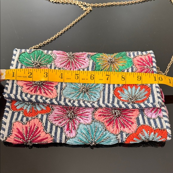Anthropologie Striped Floral Crossbody Bag - Picture 9 of 10